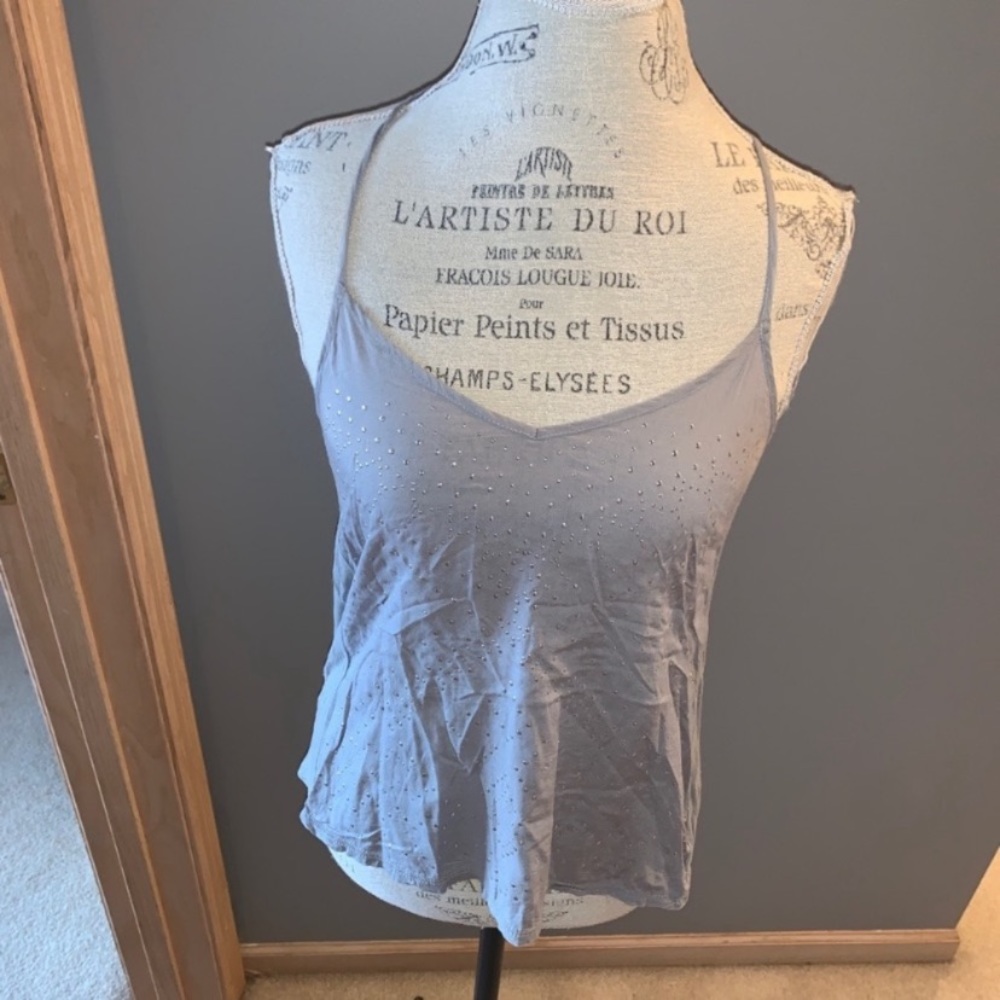 Gray Racerback Tank with Silver Studs Size Small